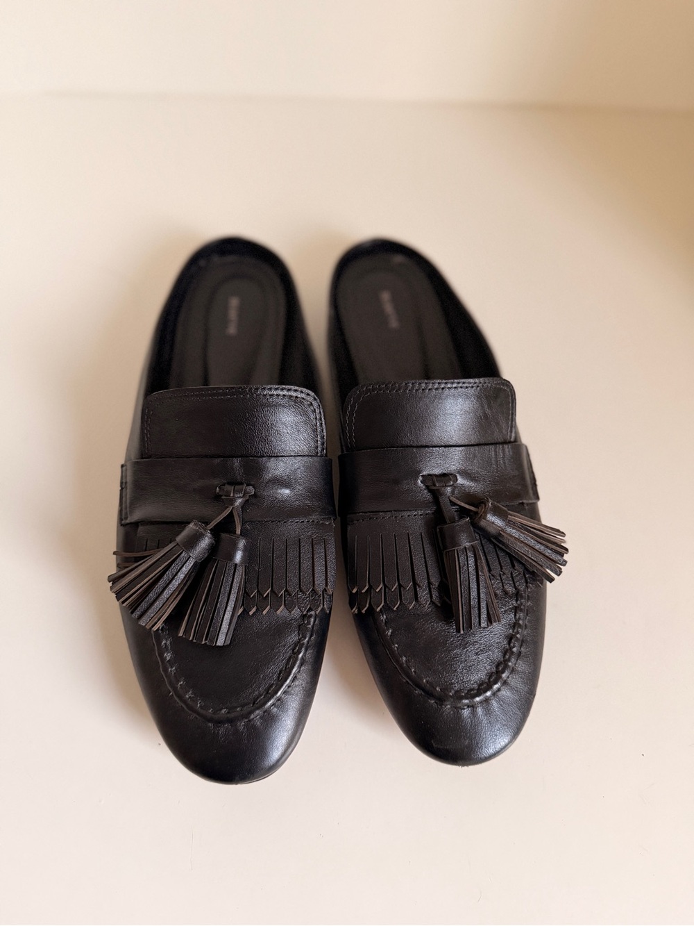 MAEVE ANTHROPOLOGIE Black Tassel Kiltie Mules